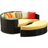 LexMod Quest Circular Outdoor Wicker Rattan Patio Daybed