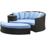 LexMod Quest Circular Outdoor Wicker Rattan Patio Daybed