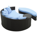 LexMod Quest Circular Outdoor Wicker Rattan Patio Daybed