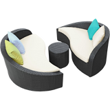 LexMod Twirl Outdoor Wicker Patio 3 Piece Sofa Set