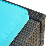 Outsunny 3-Piece Rattan Wicker Patio Chaise Lounge Chair Set with Table