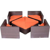 Outsunny 8-Piece Deluxe Outdoor Patio PE Rattan Wicker Sofa Sectional Furniture Set