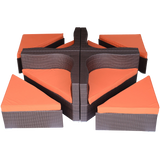 Outsunny 8-Piece Deluxe Outdoor Patio PE Rattan Wicker Sofa Sectional Furniture Set