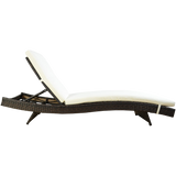 Outsunny Adjustable PE Rattan Wicker Patio Chaise Lounge Chair
