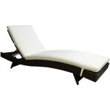 Outsunny Adjustable PE Rattan Wicker Patio Chaise Lounge Chair